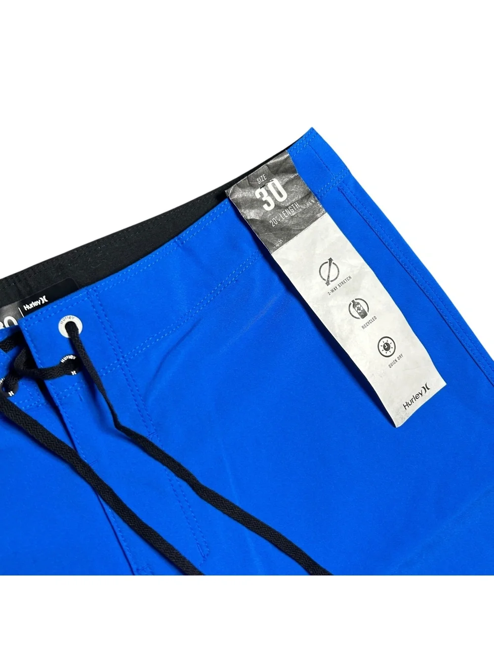 HURLEY men’s blue board beach shorts size 30 quick dry lightweight NWT
